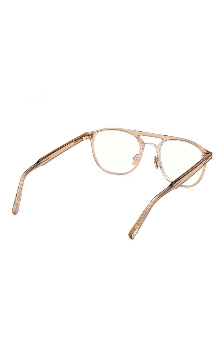 52mm Pilot Blue Light Blocking Glasses, Alternate, color, CHAMPAGNE / T LOGO