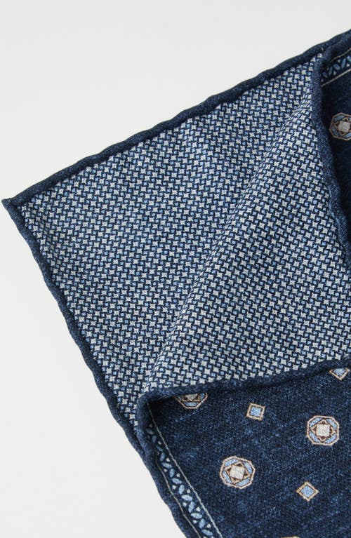 Brunello Cucinelli Double-face Pocket Square In Azure