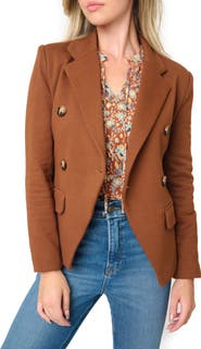 GIBSONLOOK Double Breasted Cotton Blend Blazer