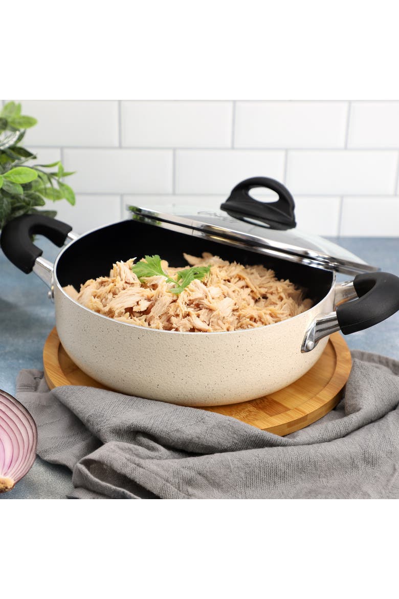 Clairborne 3.6 Quart Nonstick Aluminum Caldero with Lid, Alternate, color, Black