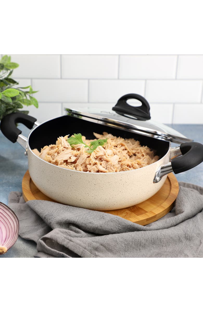 OSTER Clairborne 3.6 Quart Nonstick Aluminum Caldero with Lid, Alternate, color, Black