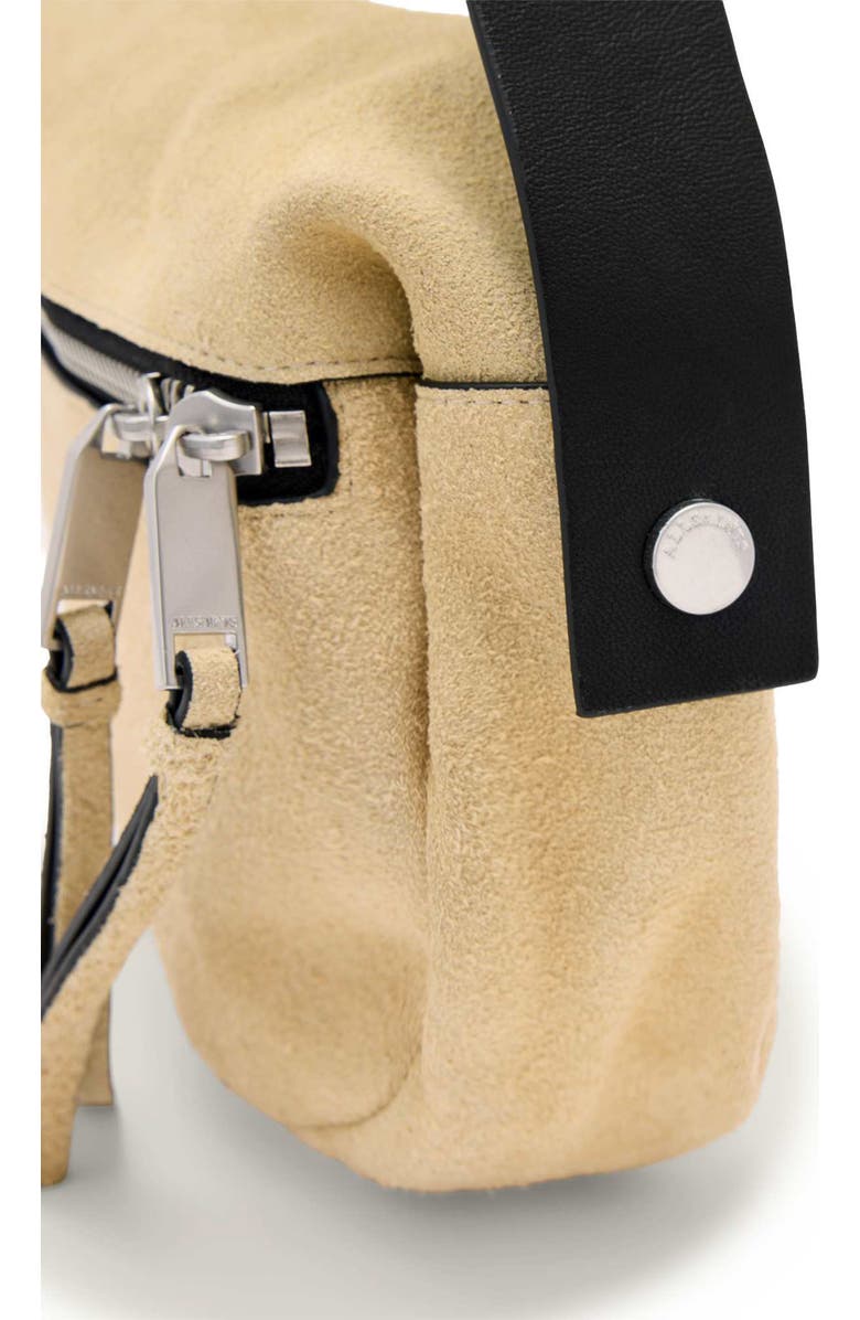 AllSaints Mini Noemie Suede Shoulder Bag, Alternate, color, Sahara White