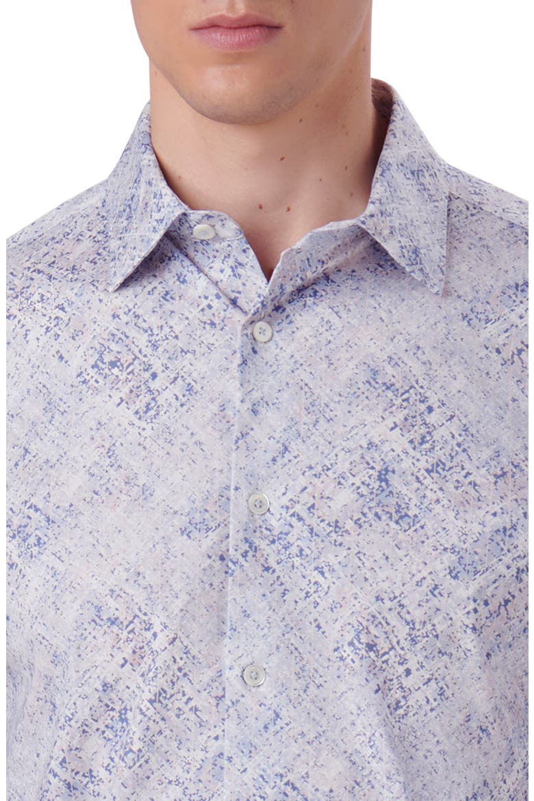 James OoohCotton® Watercolor Print Stretch Cotton Button-Up Shirt, Alternate, color, AIR BLUE