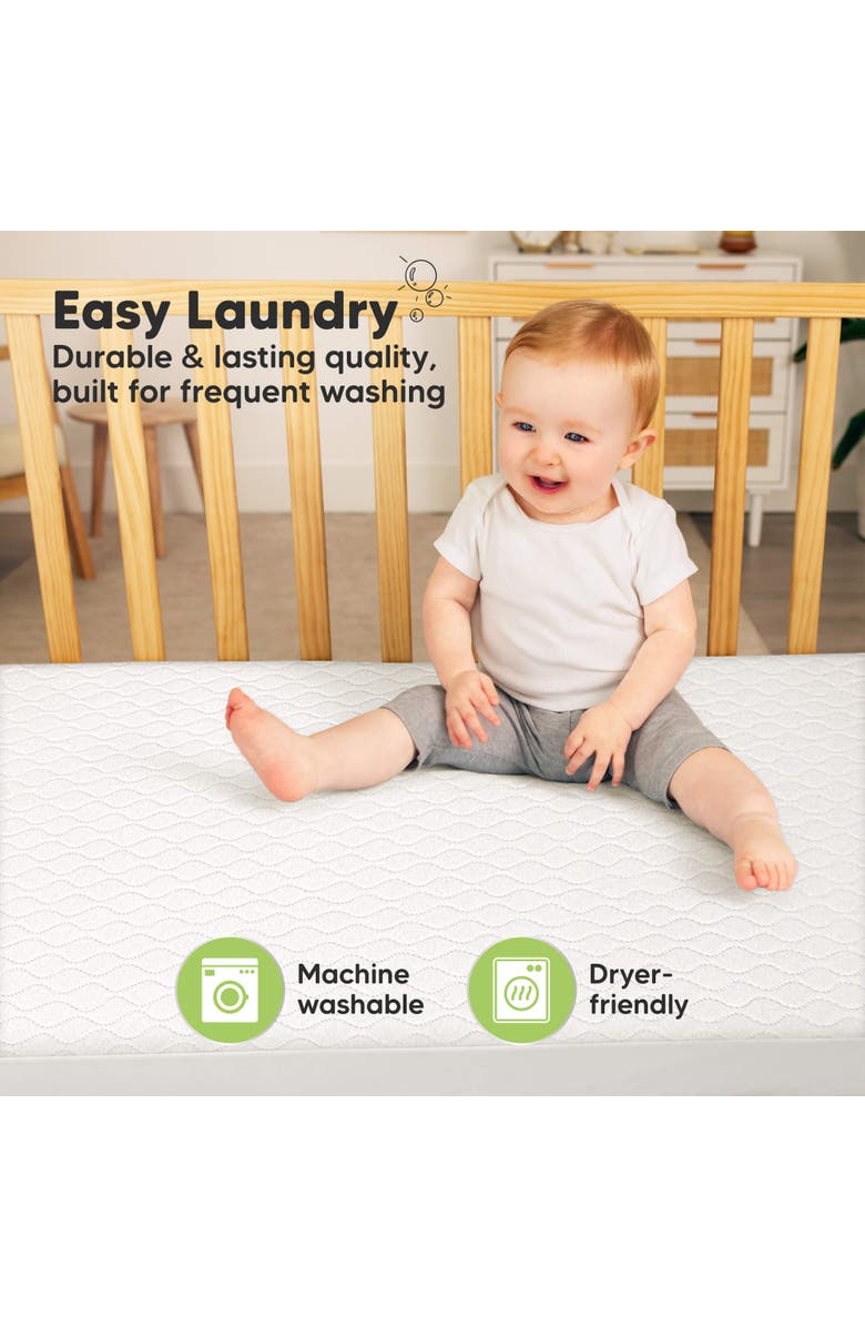 KeaBabies 1-Pack Mavy Protect+ Waterproof Crib Mattress Protector, Alternate, color, Soft White