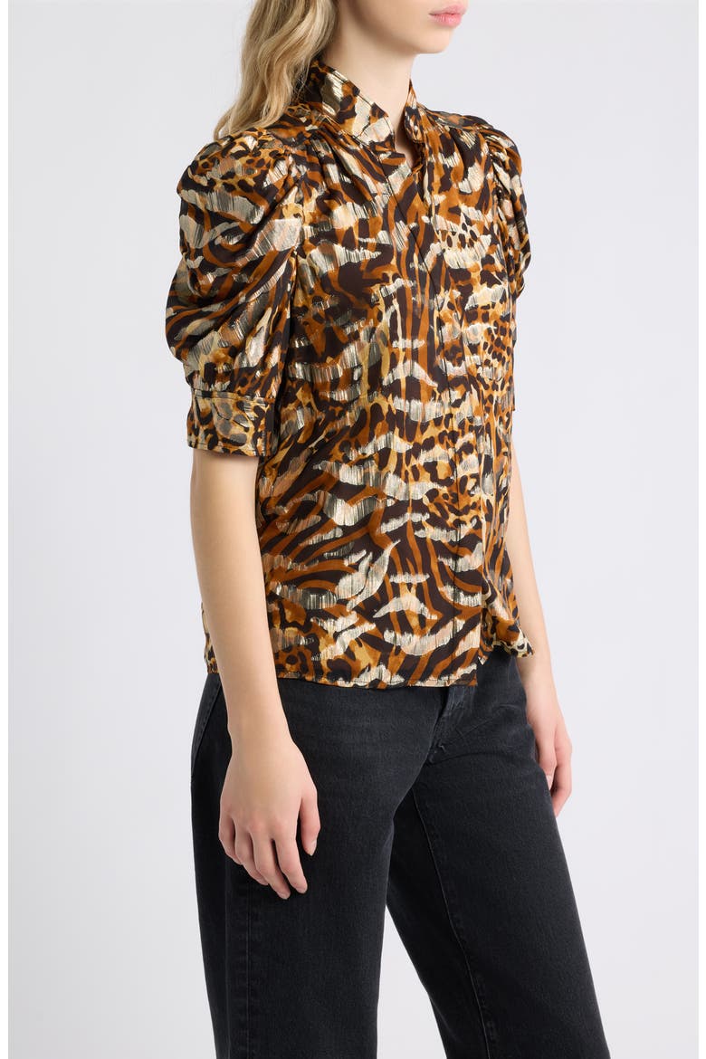 Gillian Silk Blend Top, Alternate, color, ABSTRACT LEOPARD