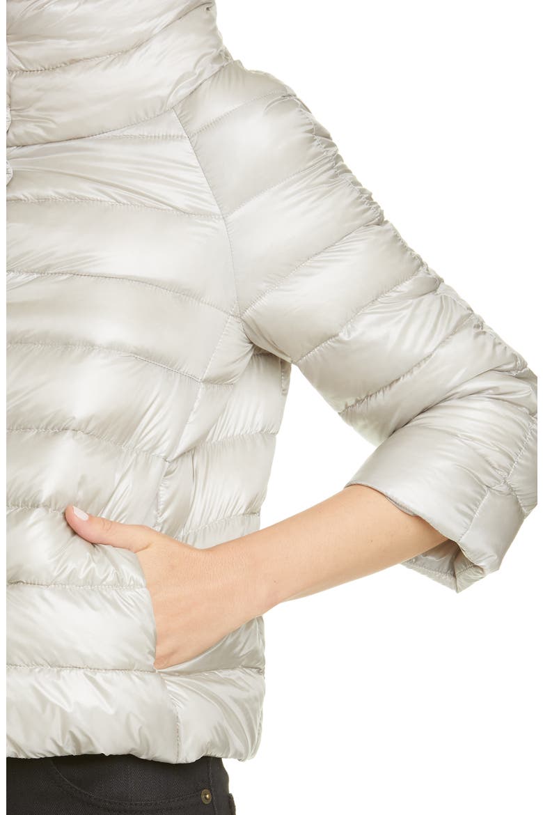 Sofia Down Crop Puffer Jacket, Alternate, color, SILVER