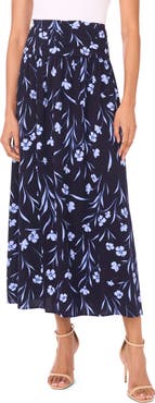 1.STATE Floral Shirred Maxi Skirt