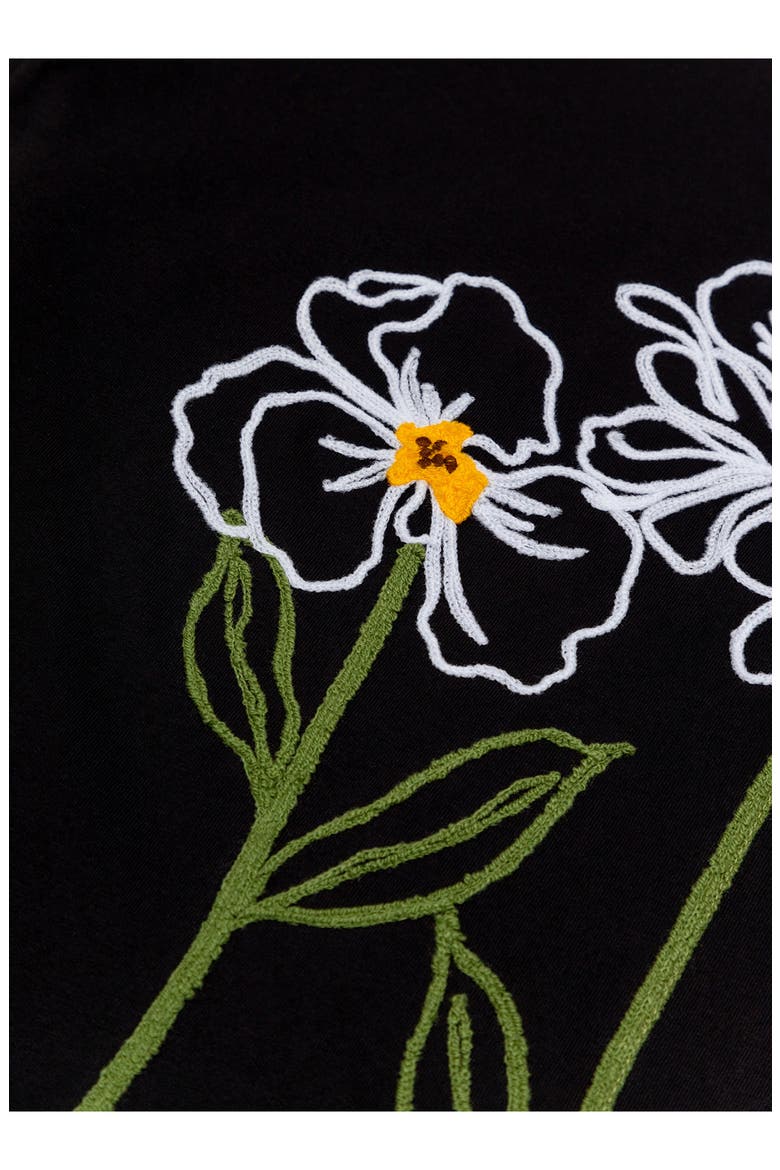 Kids' Dave 2 Chroma Floral Embroidered Cotton Graphic T-Shirt, Alternate, color, BLACK