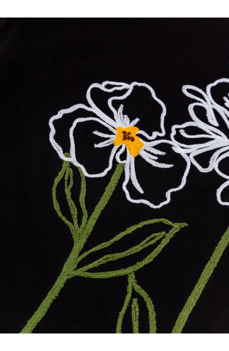 Agua Bendita Kids' Dave 2 Chroma Floral Embroidered Cotton Graphic T-Shirt, Alternate, color, Black