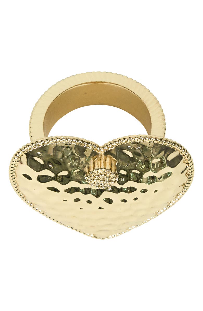 Juliska Berry & Thread Set of 4 Heart Napkin Rings, Alternate, color, Gold