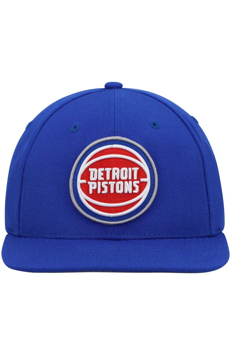 Mitchell & Ness Men's Mitchell & Ness Blue Detroit Pistons Ground 2.0 Snapback Hat, Alternate, color,