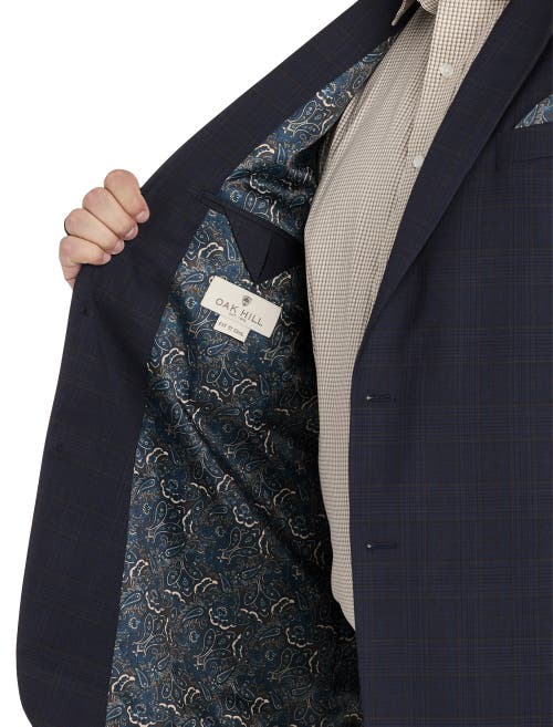 Oak Hill By Dxl Big & Tall Plaid Sport Coat In Navy