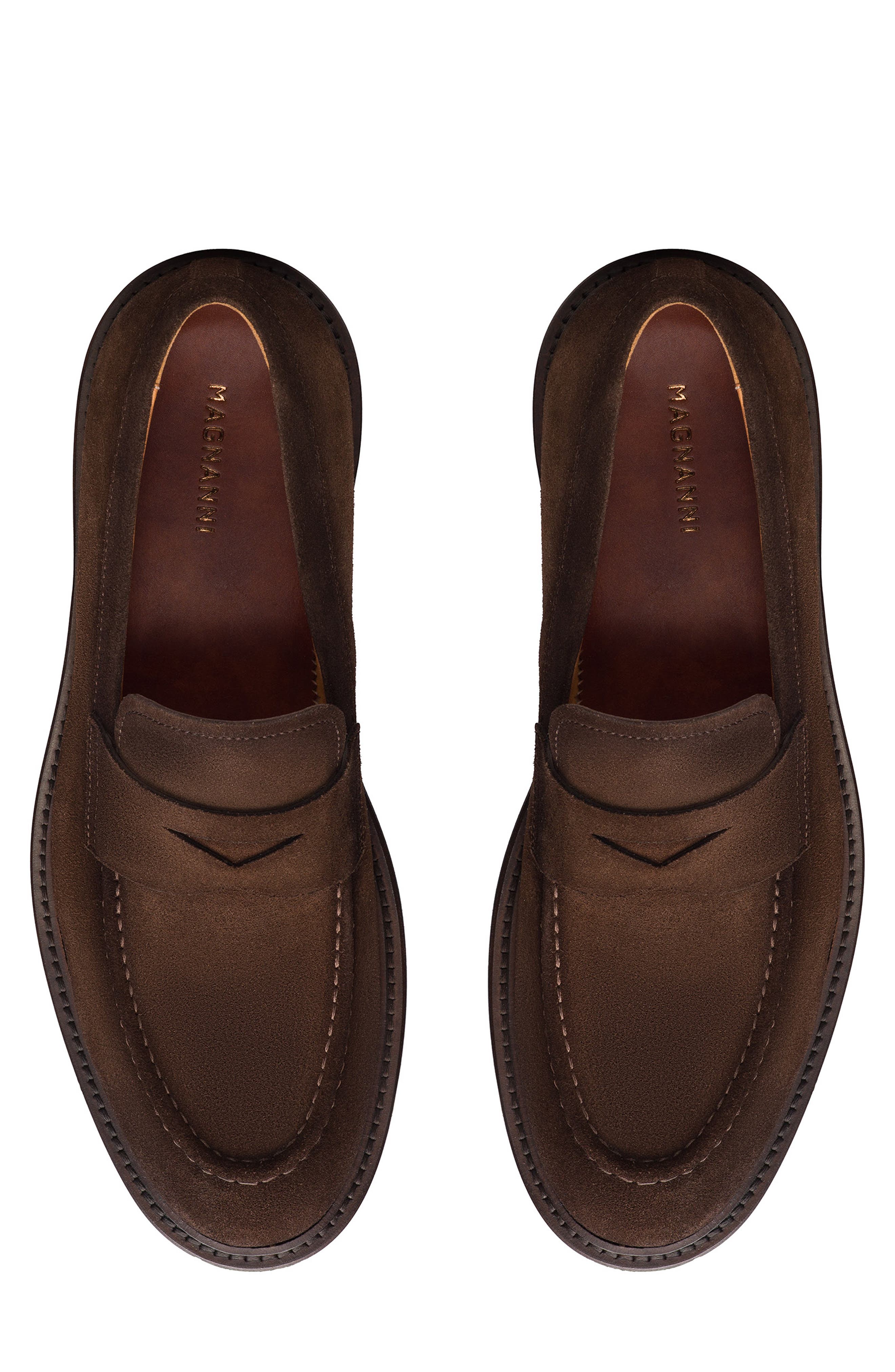 Barretta Suede Penny Loafer, Alternate, color, MIDBROWN SUEDE