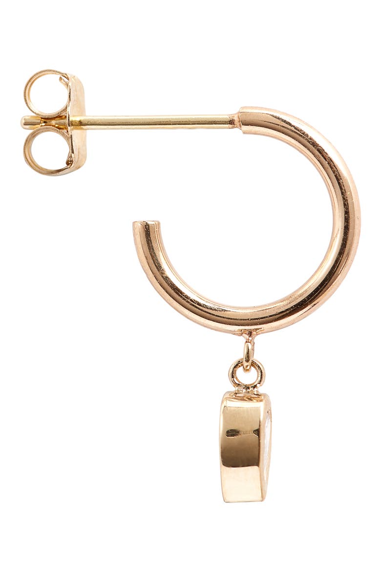 Paris Dangling Pear Diamond Huggie Hoop Earrings, Alternate, color, YELLOW GOLD/ DIAMOND