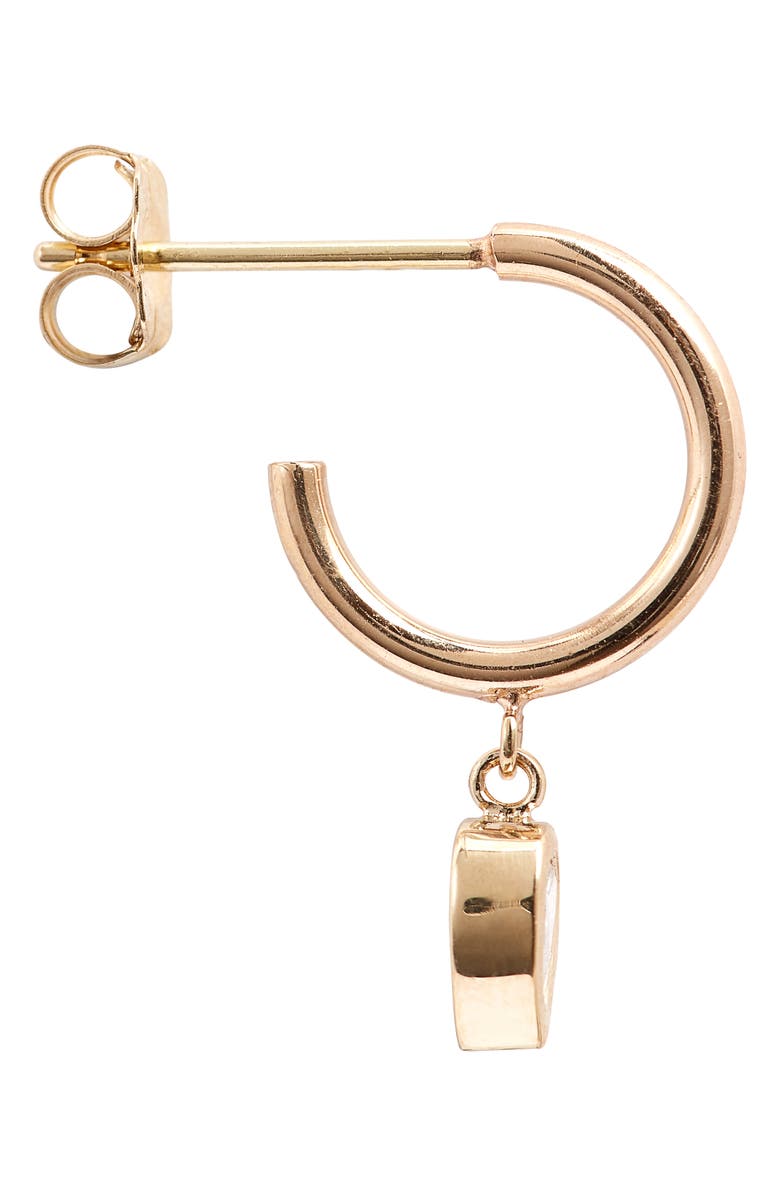 Zoë Chicco Paris Dangling Pear Diamond Huggie Hoop Earrings, Alternate, color, 