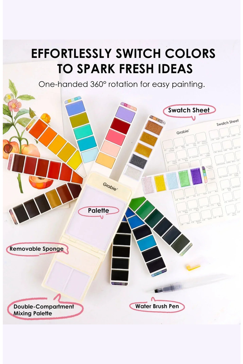 Foldable Watercolor Set, Alternate, color, Ivory