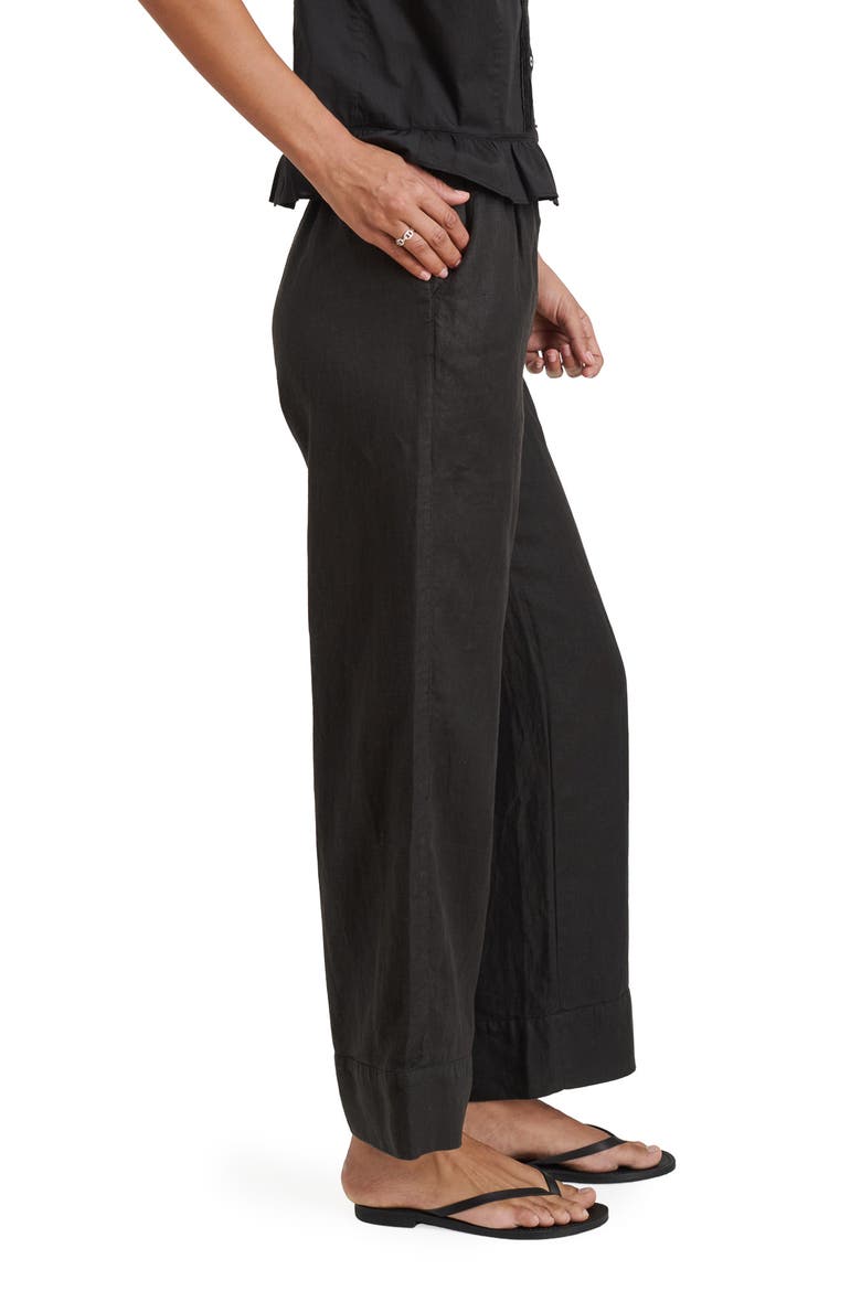 Riley Linen Wide Leg Pants, Alternate, color, BLACK