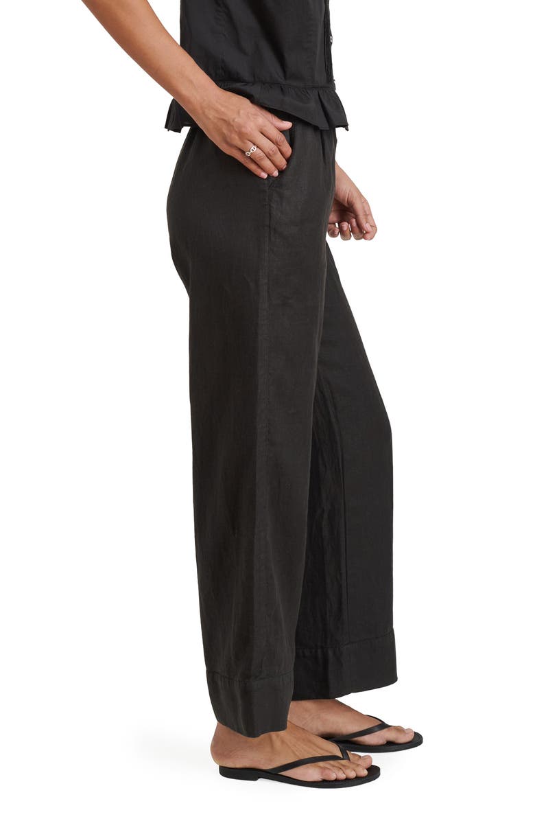Alex Mill Riley Linen Wide Leg Pants, Alternate, color, Black