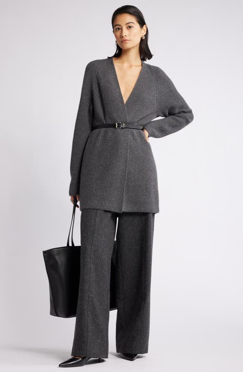 Nordstrom Rib Long Cardigan In Grey Medium Charcoal Heather
