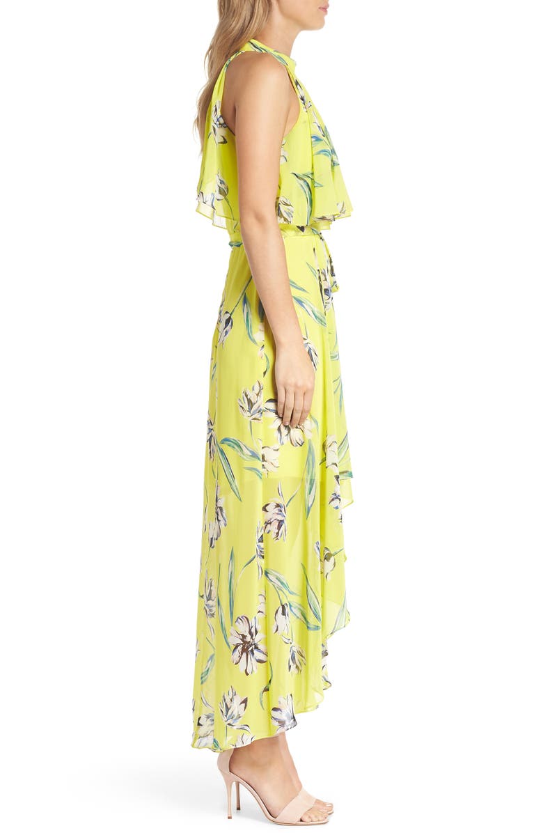Eliza J Halter Neck Chiffon Maxi Dress, Alternate, color, 