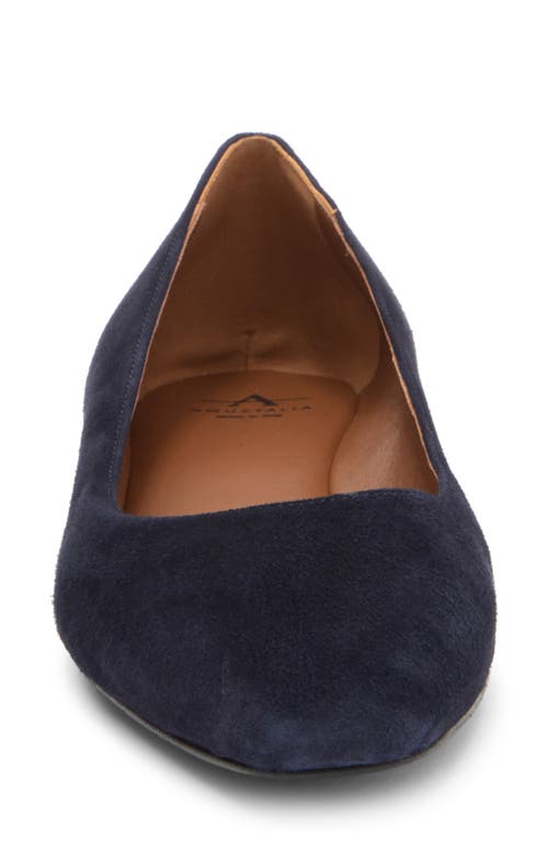 Aquatalia Penina Suede Rubber-sole Ballet Flats In Navy