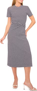 Halogen® Twist Stripe T-Shirt Dress