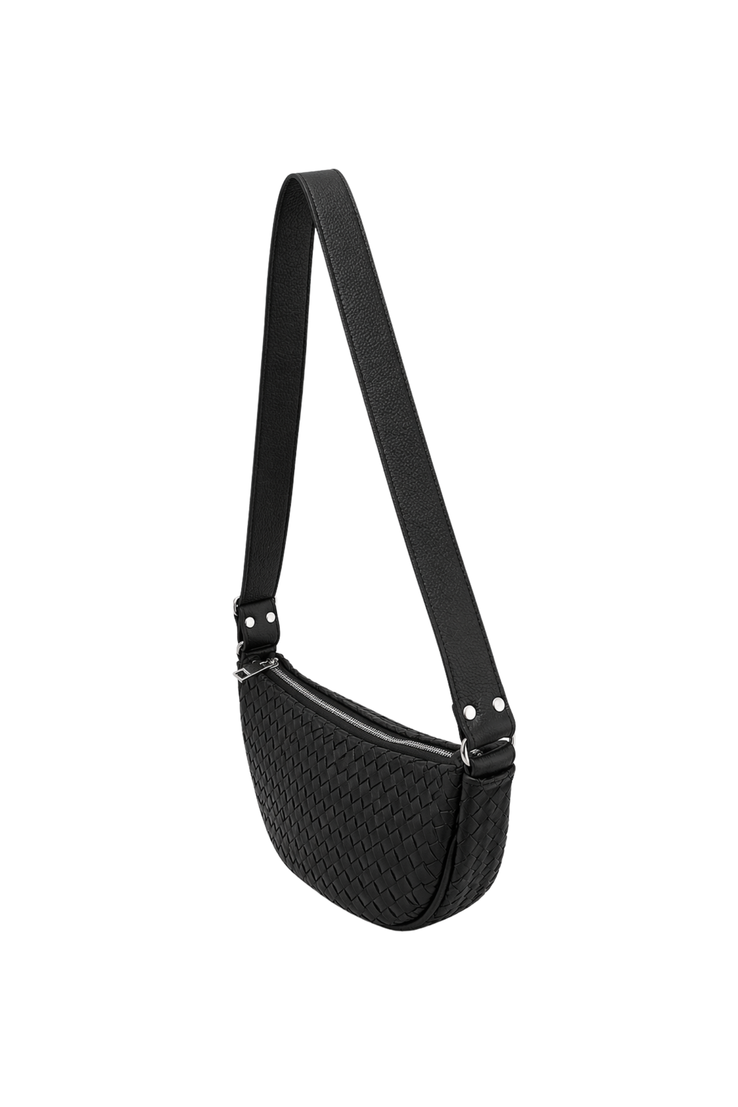 Hilal Woven Leather Sling, Alternate, color, Black