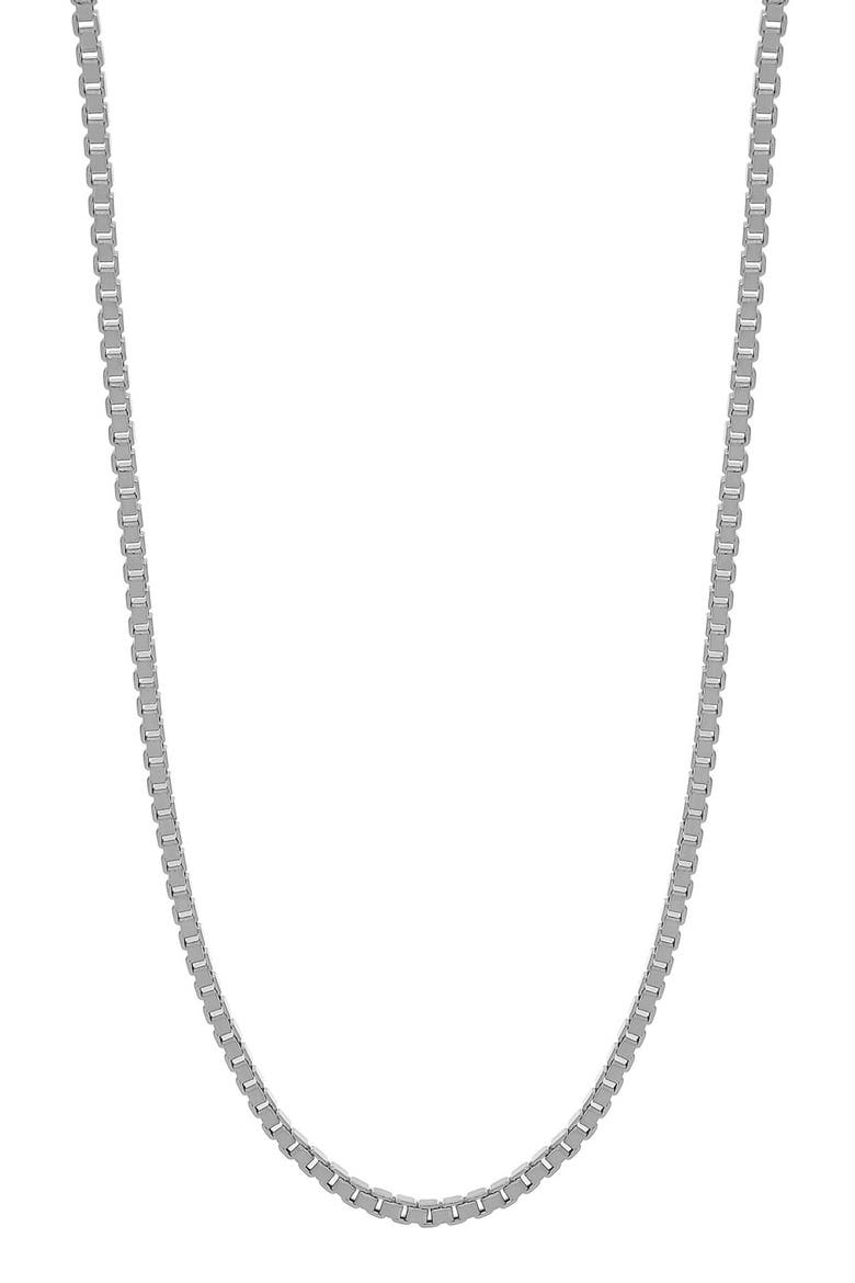 Men's Box Chain Necklace (Nordstrom Exclusive), Main, color, 14K WHITE GOLD