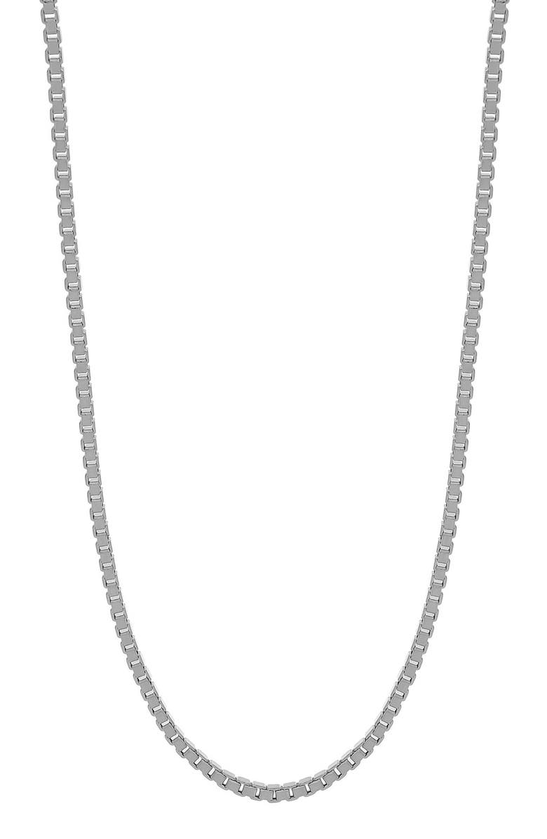 Bony Levy Men's Box Chain Necklace, Main, color, 14K White Gold