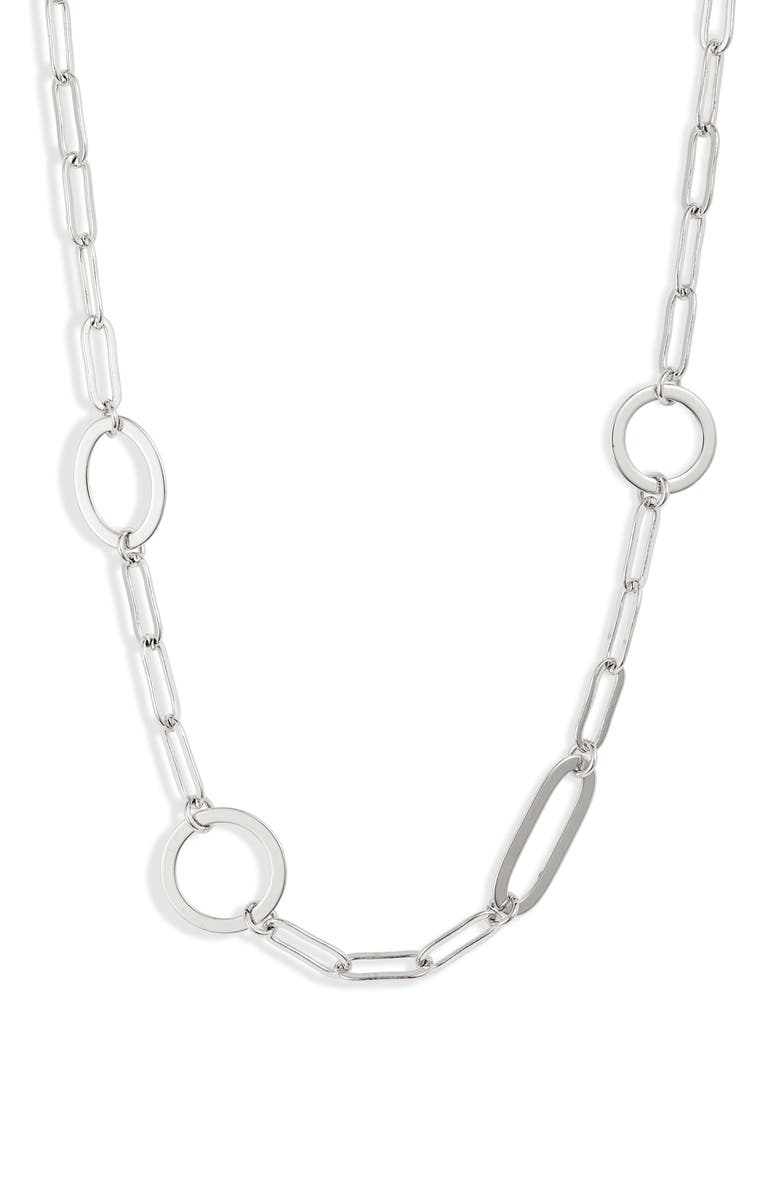 Sterling Forever Mixed Link Chain Necklace, Main, color,