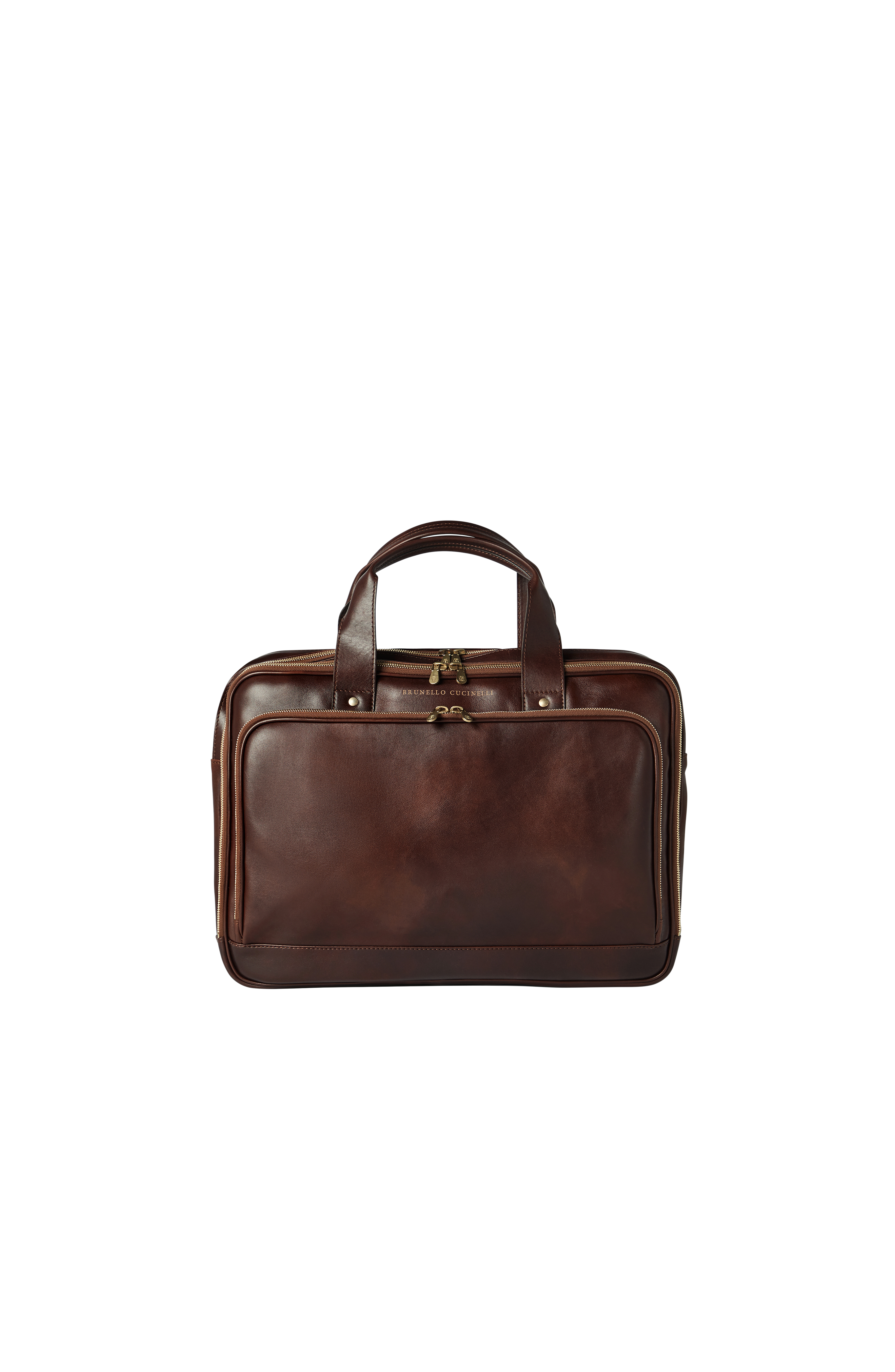 Calfskin briefcase with zipper, Alternate, color, Burgundy