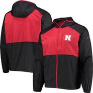 Columbia Men's Columbia Black/Scarlet Nebraska Huskers Flash Forward Hoodie Full-Zip Lightweight Windbreaker