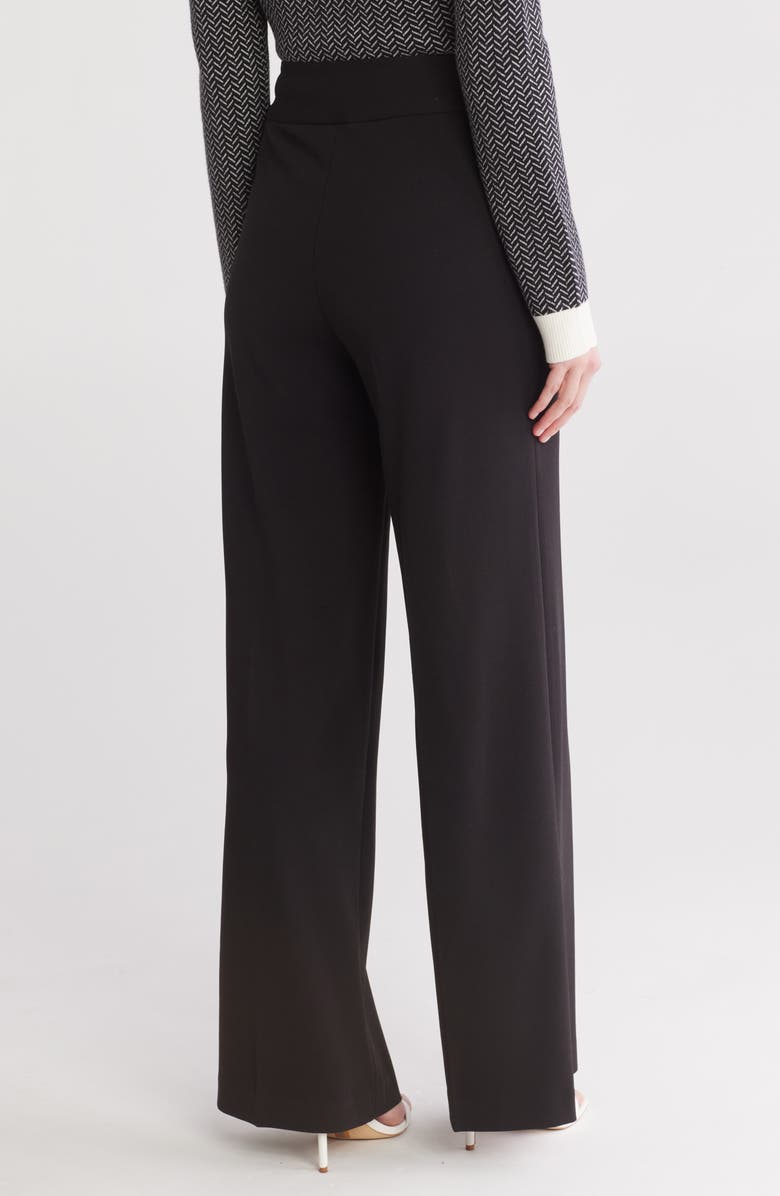 Calvin Klein Scuba Crepe Wide Leg Pants, Alternate, color, Black