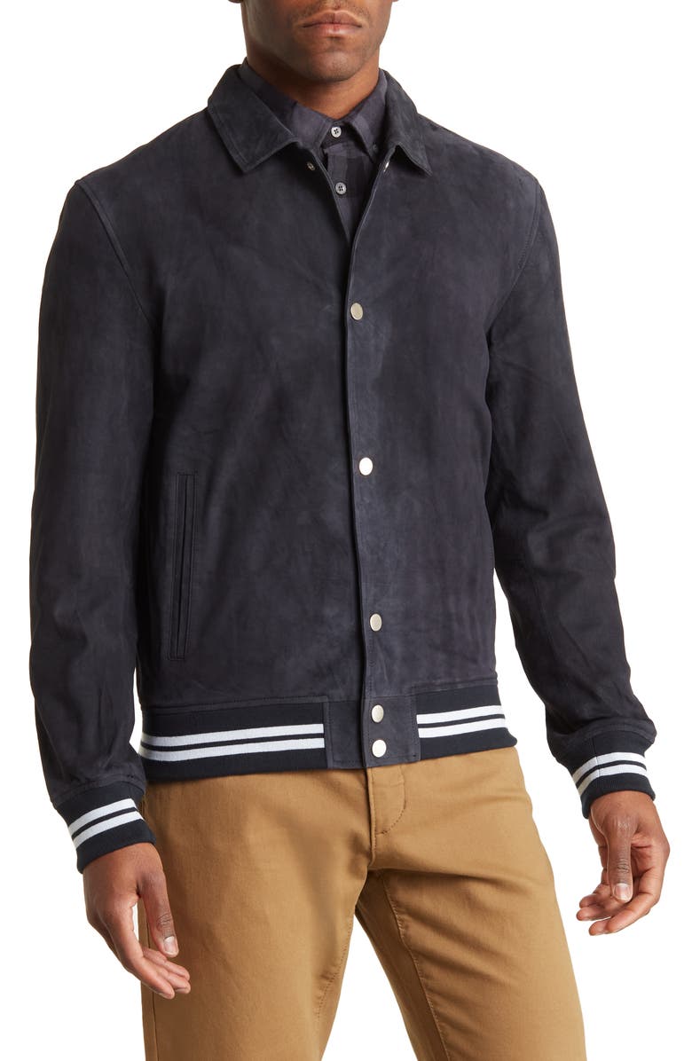 Slate & Stone Suede Varsity Jacket, Main, color, 
