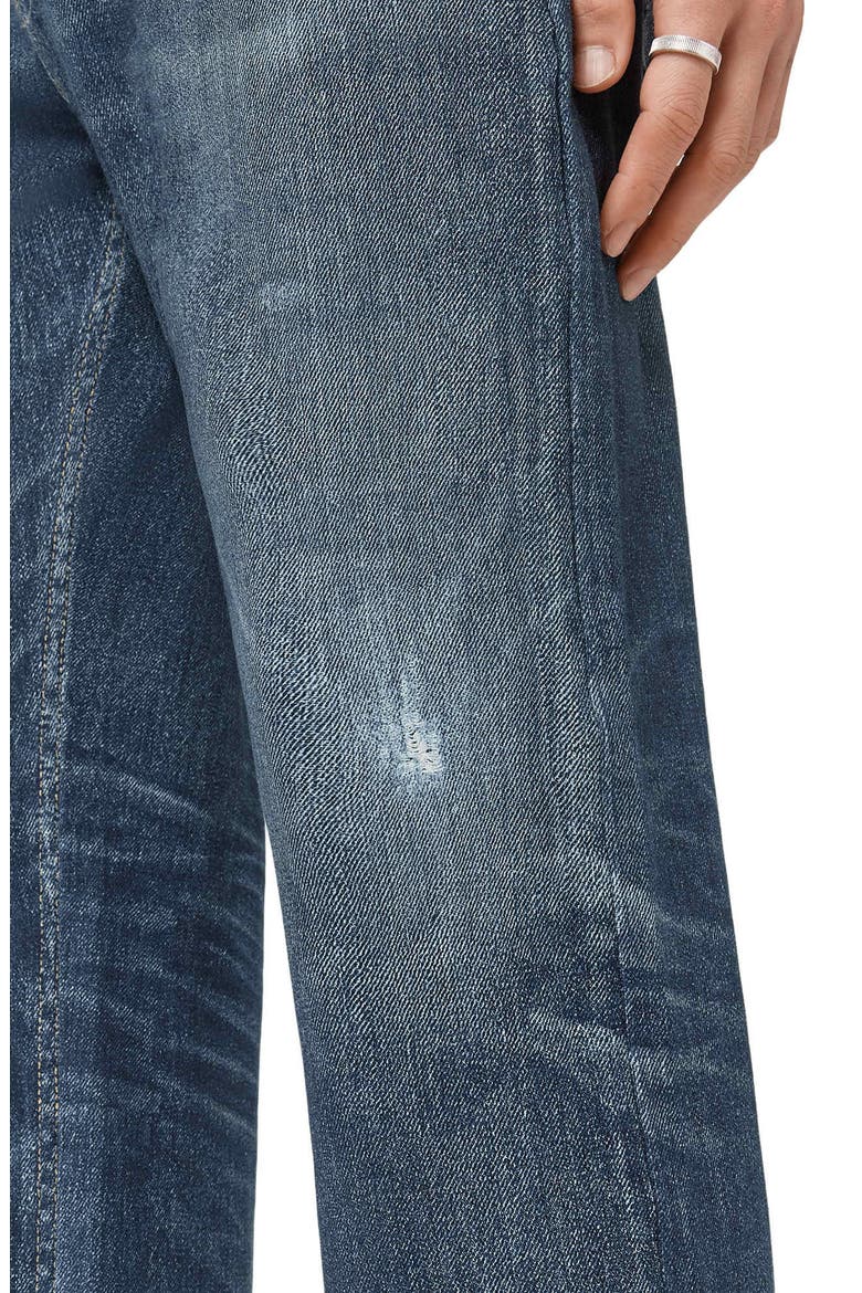 Bead Straight Leg Illusion Organic Cotton Trousers, Alternate, color, ILLUSION INDIGO