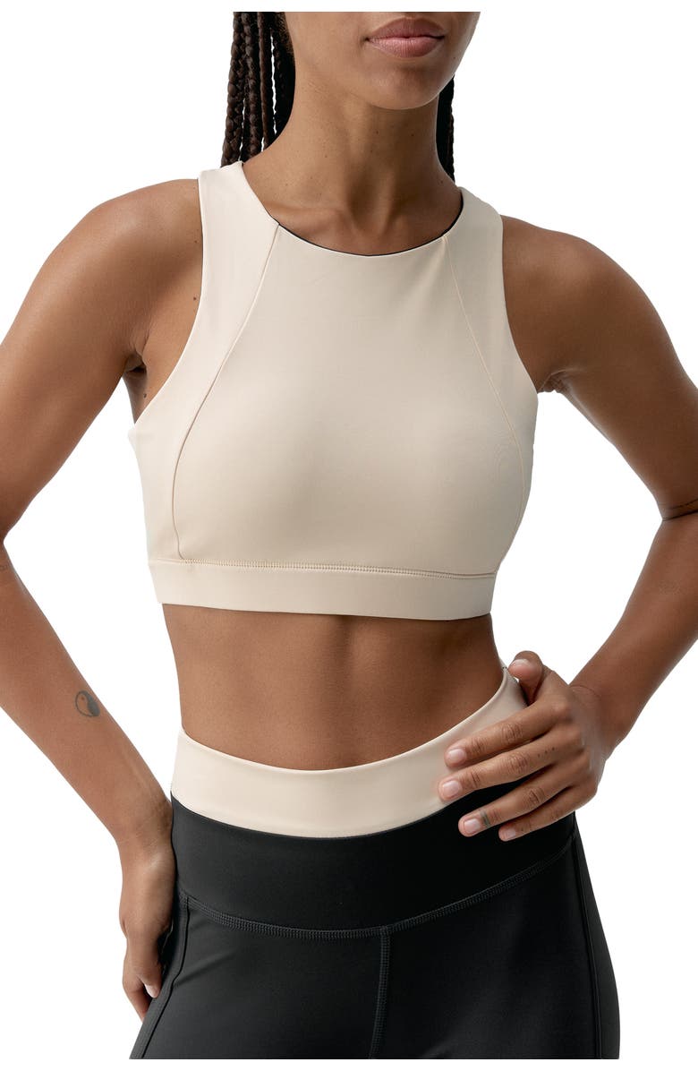 Born Living Yoga Fiorella High Support Performance Sport Top, Main, color, Black/Stone