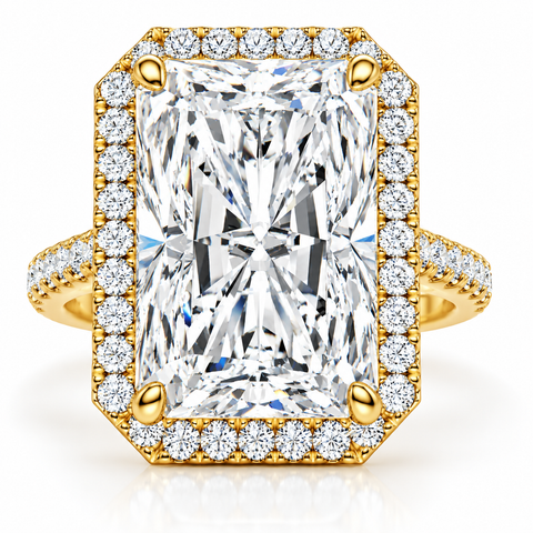 Certified 6 1/2ct Radiant Cut Diamond Halo Engagement Ring 14k Gold Or Platinum