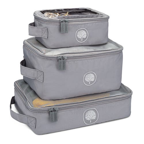 Parker Baby Co. Packing Cube Set In Gray Buffalo