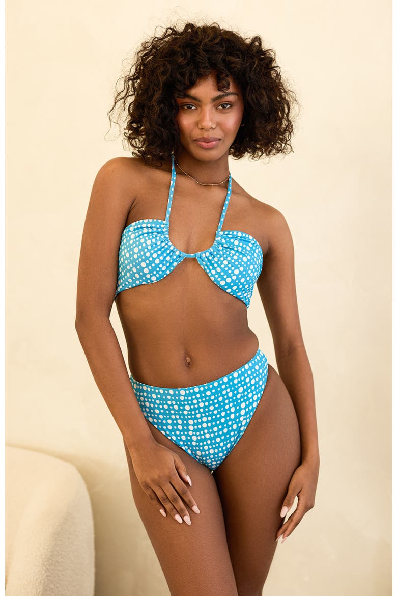 Amalfi String Tie Bandeau Bikini Top, Main, color, Dippin Dot