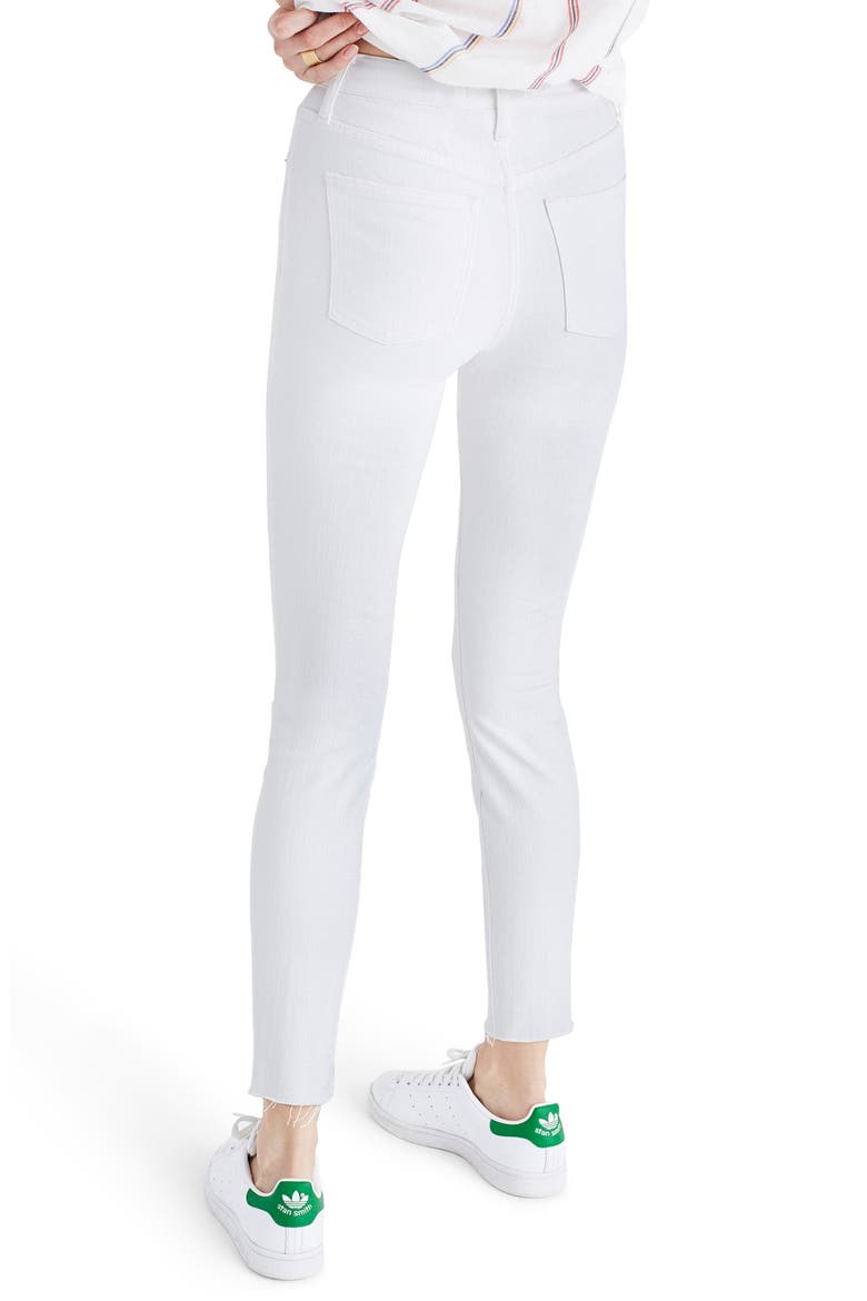 9-Inch High-Rise Skinny Crop Jeans: Destructed Edition, Alternate, color, PURE WHITE