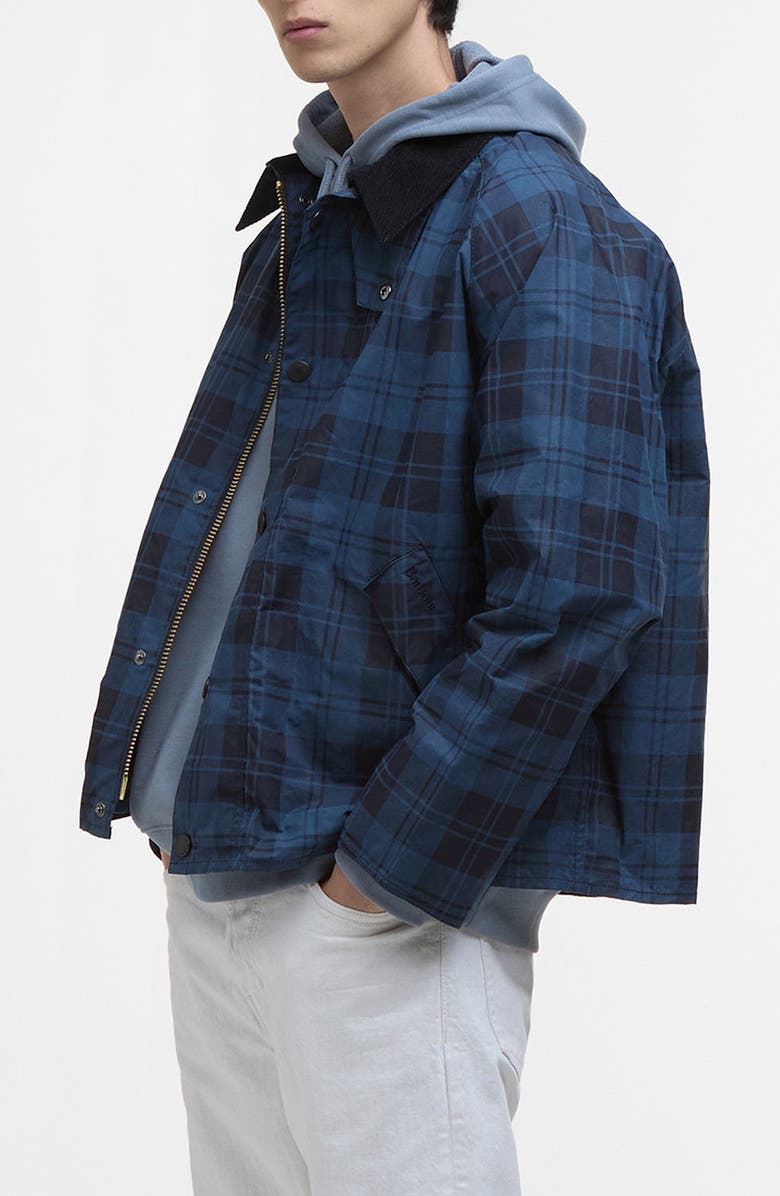 Barbour Transport Plaid Check Waxed Cotton Jacket, Alternate, color,