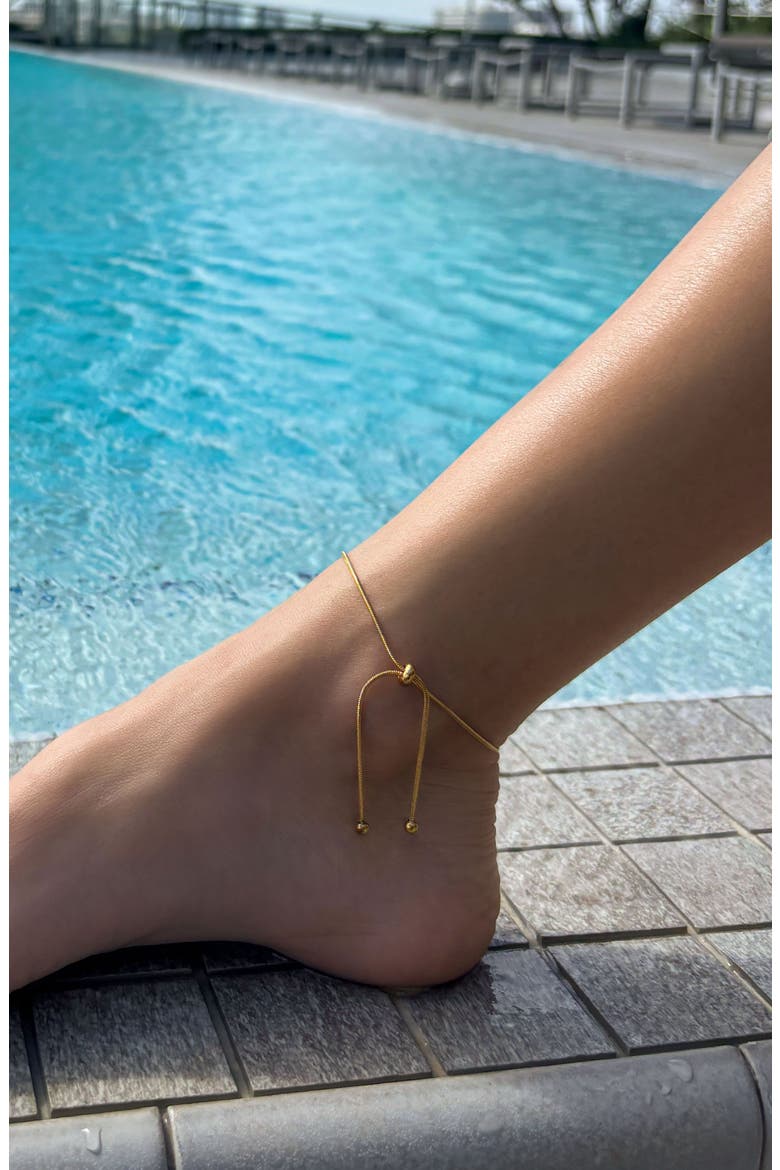Chain Slider Anklet, Alternate, color, GOLD