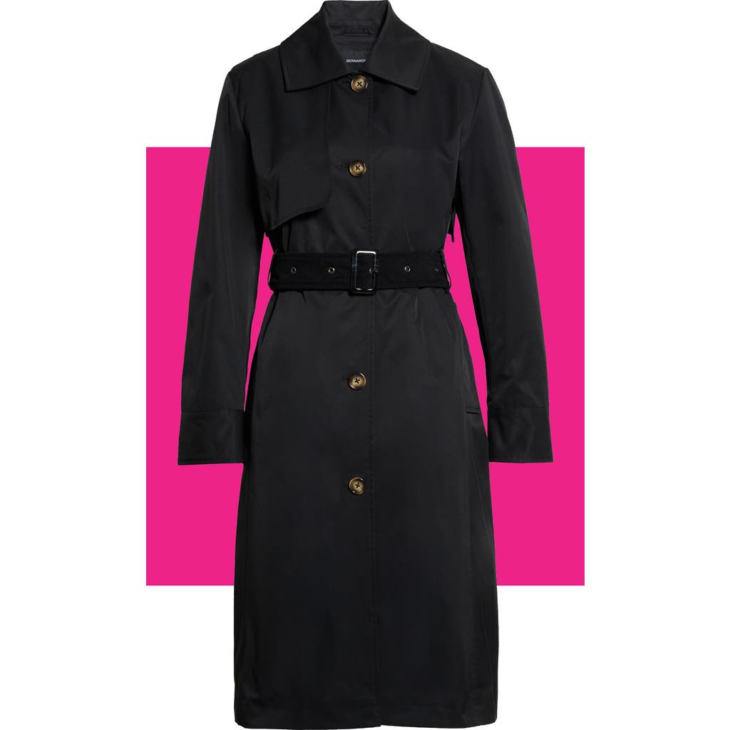 Bernardo Long Trench Coat In Black