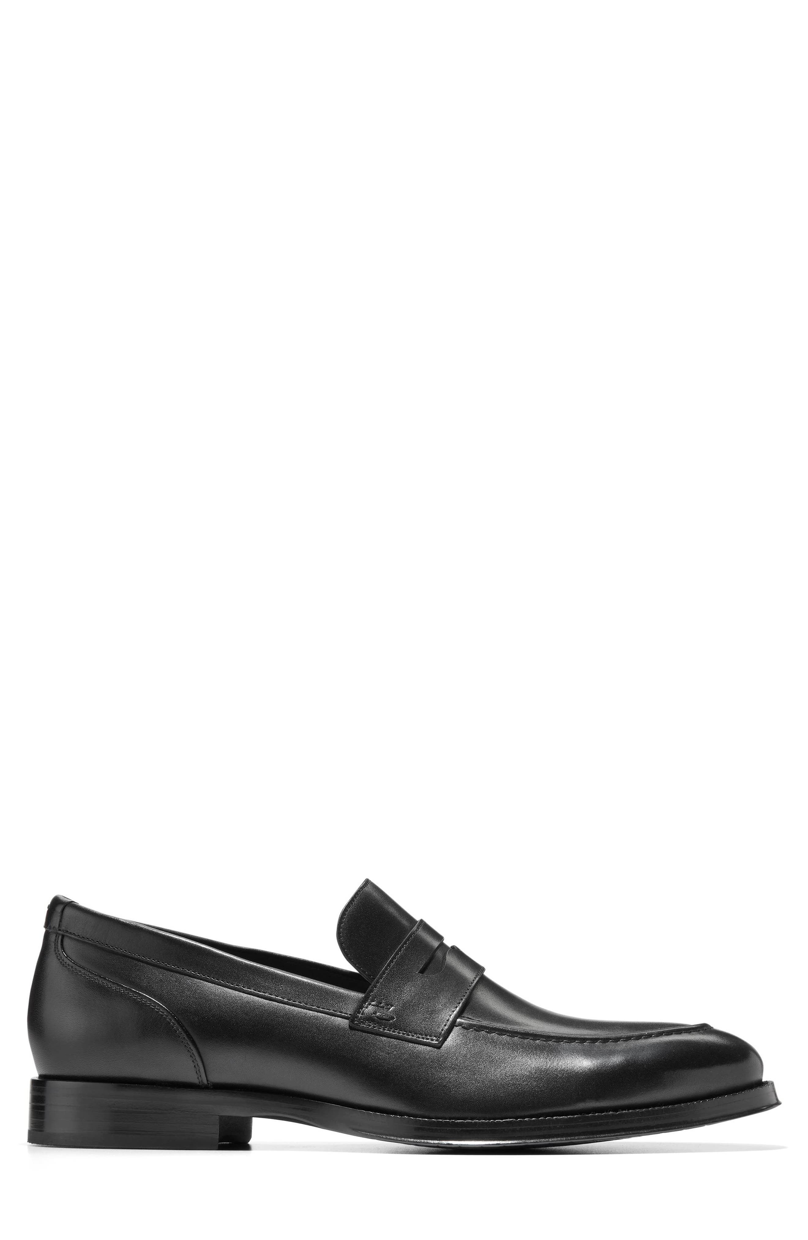 Cole Haan Carnegie Penny Loafer, Alternate, color, Black / Black