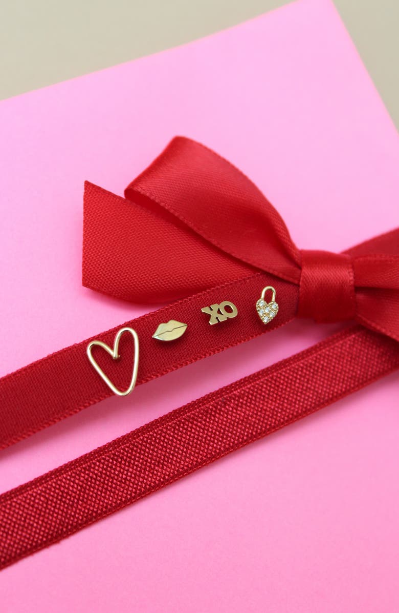 Zoë Chicco Open Heart Stud Earrings, Alternate, color, Yellow Gold