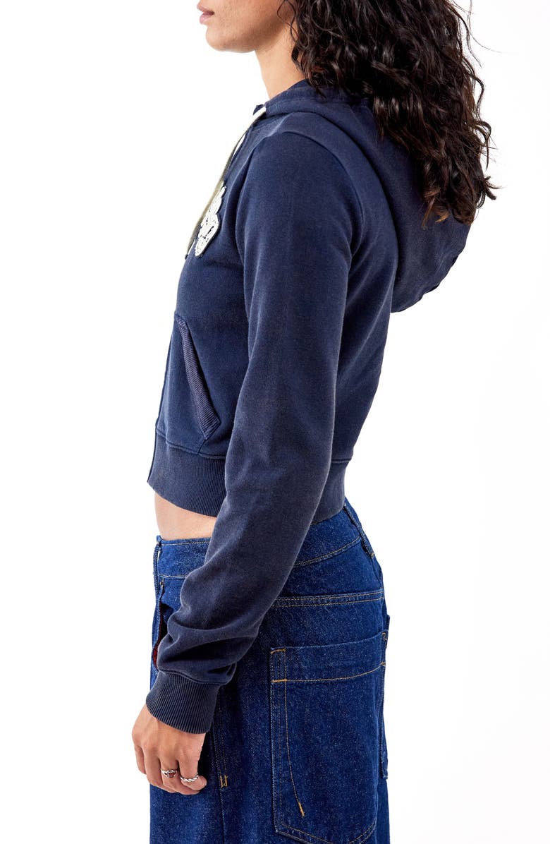 BDG Urban Outfitters Shrunken NYC Appliqué Zip Hoodie, Alternate, color, 