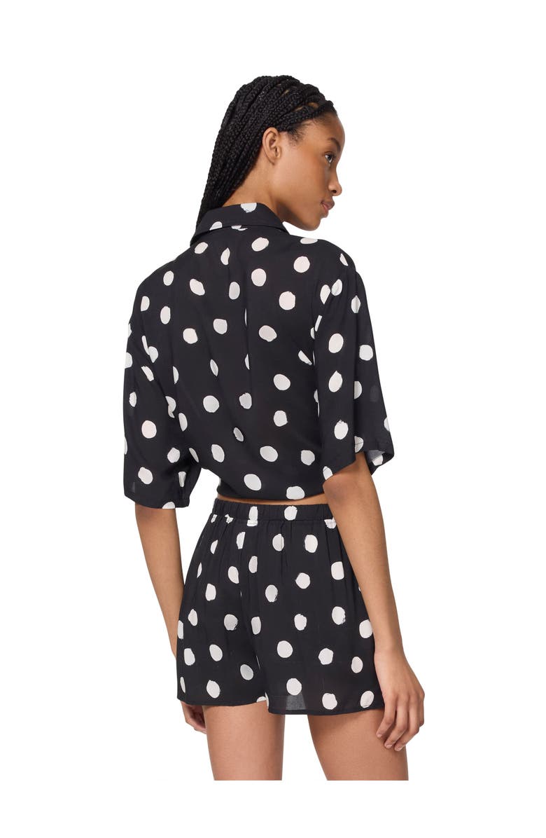 Kate Spade New York Tie Front Cover Up Shirt, Alternate, color, Black