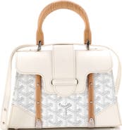 Pre-Owned Goyard Structured Saigon Top Handle Bag Coated Canvas with Leather Mini