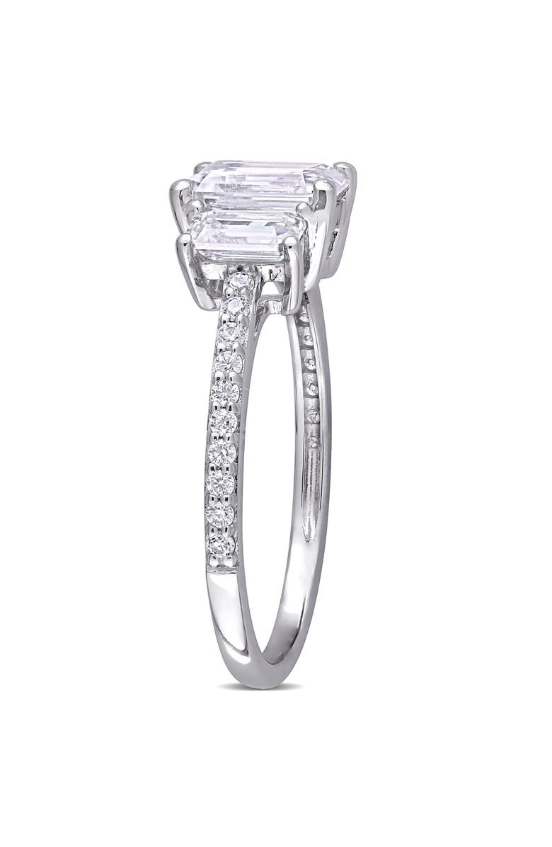 DELMAR Dew Octagon Created Moissainte Ring, Alternate, color, White