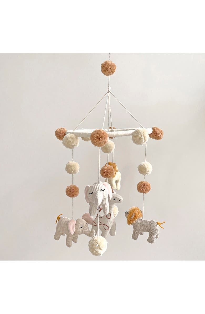 CRANE BABY Kendi Animal Baby Mobile, Alternate, color, White